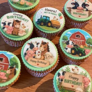 Cupcake met eetbare print